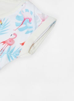 Eteenz Girls Flamingo Print Crop Top White  - Image 3