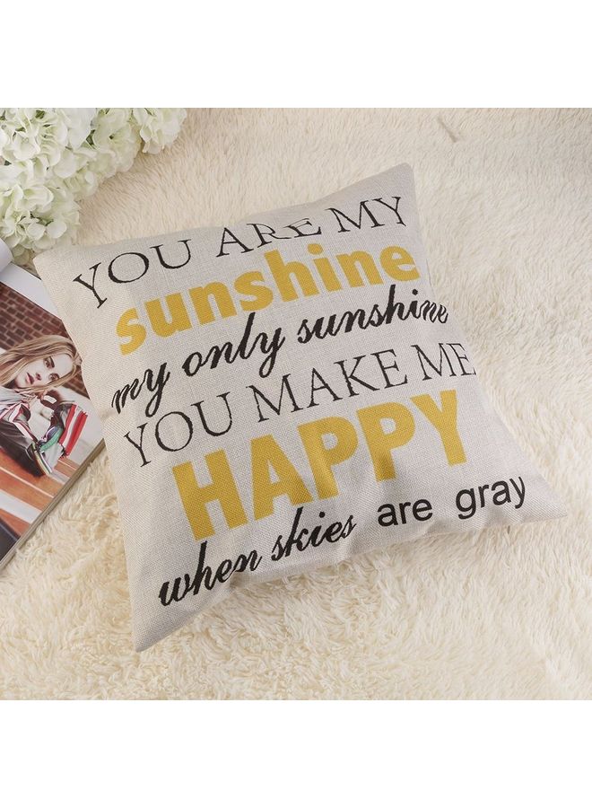 Printed Cotton Linen Cushion Cover Multicolour - Image 1