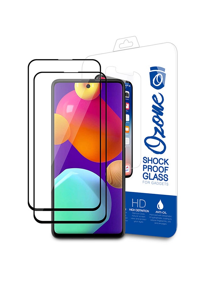 O Ozone Pack of 2 Tempered Glass Screen Protector For Samsung Galaxy F62/M62 Black - Image 1