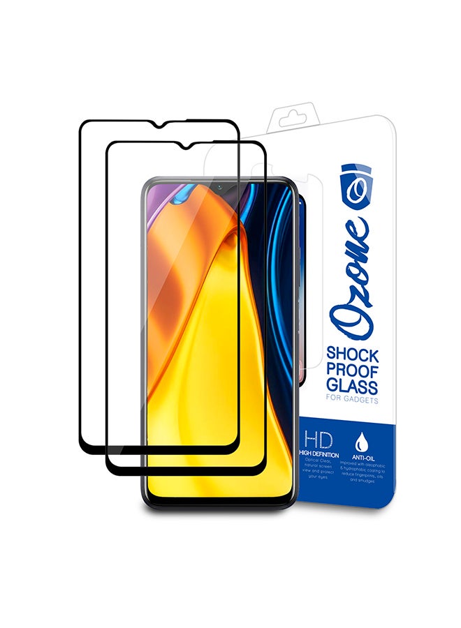 أو أوزون لاصقتي حماية للشاشة من الزجاج المقوى لهاتف شاومي بوكو M3 أسود - Image 1