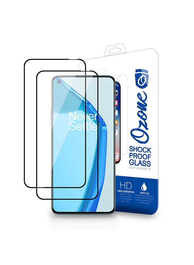 O Ozone Pack of 2 Tempered Glass Screen Protector For OnePlus 9R Black - Image 1