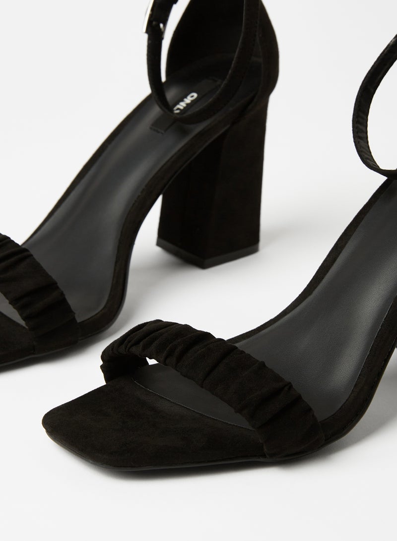 ONLY - Ankle Strap Block Heels Black - Image 1