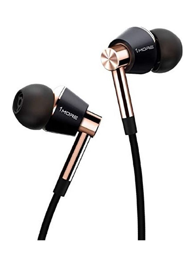 1MORE Triple Driver In-Ear Earphones Gold/Black - Image 1