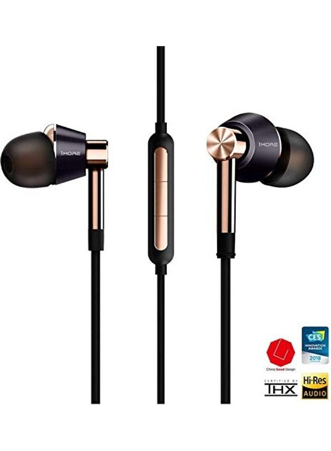 1MORE Triple Driver In-Ear Earphones Gold/Black - Image 2