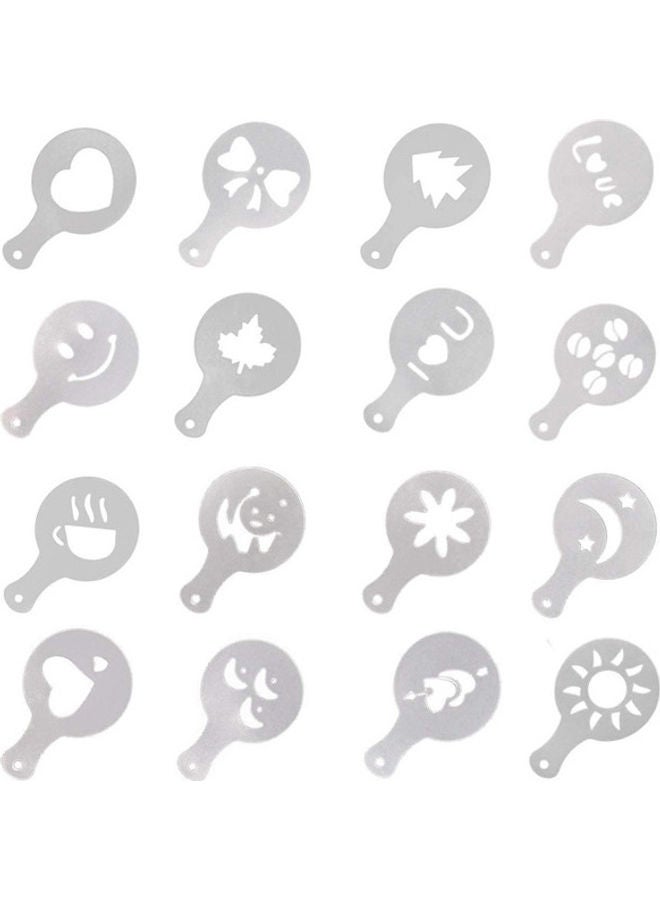 Cady One 16-Piece Coffee Printing Stencil White 33grams - Image 1