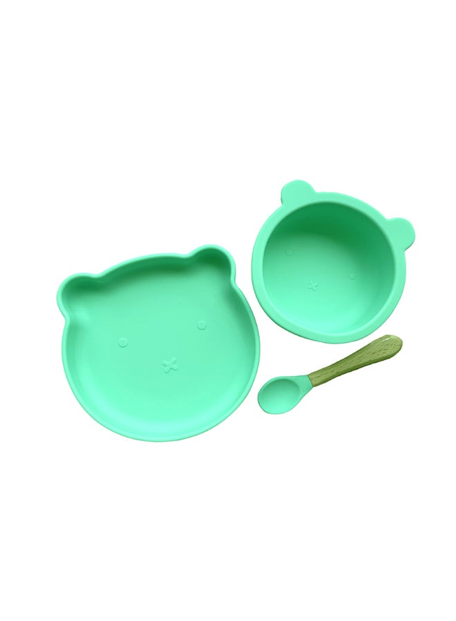 Bamboo Bark Silicone Baby Feeding Plate With Suction  - Image 3