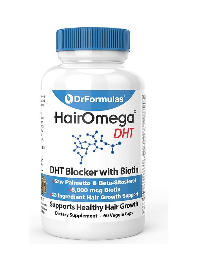 دي آر فورميولاز كبسولات هير أوميجا دي إتش تي من شركة دكتور فورميولاز، 5000 ميكروجم، فيتامينات لدعم نمو الشعر - Image 1