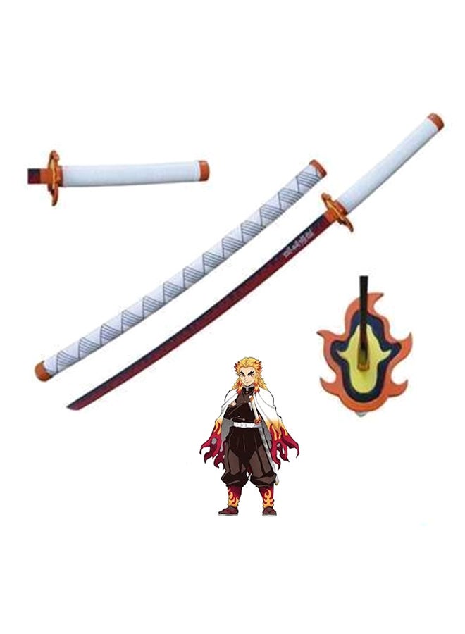 Generic Demon Slayer Rengoku Kyojuro Wooden Toy Sword 104cm  - Image 1