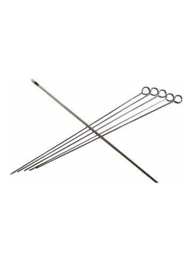 6-Piece Stainless Steel BBQ Skewer Set Silver 12inch - Image 1