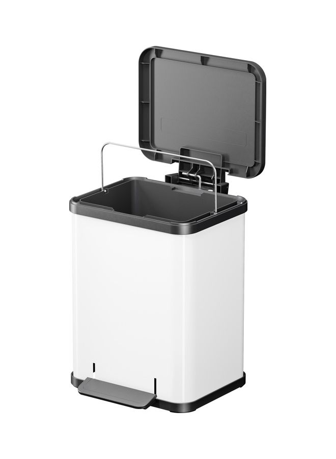 Hailo Rectangular Steel Pedal Dust Bin White 17Liters - Image 2