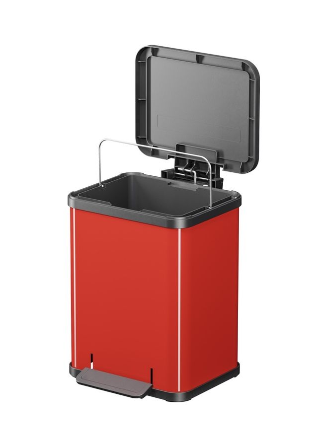 Hailo Rectangular Steel Pedal Dust Bin Red 17Liters - Image 2