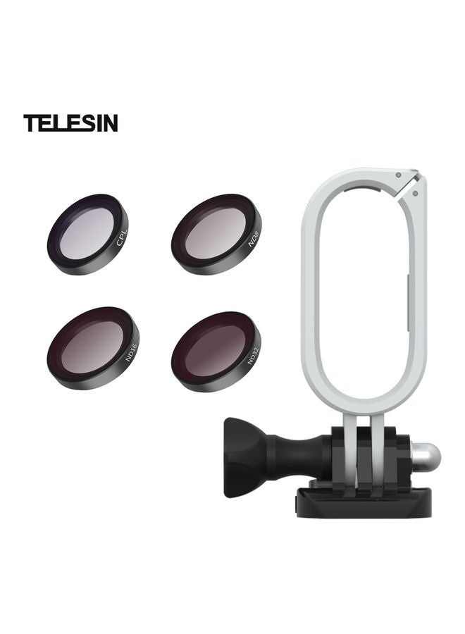 TELESIN 4-Piece Camera Filter Kit with Protective Frame Housing White/Black  - Image 3