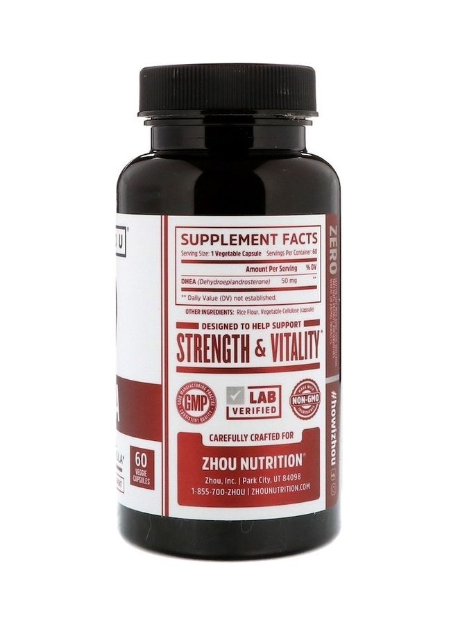 Zhou Nutrition DHEA Hormonal Balance Formula - 60 Veggie Capsules  - Image 2