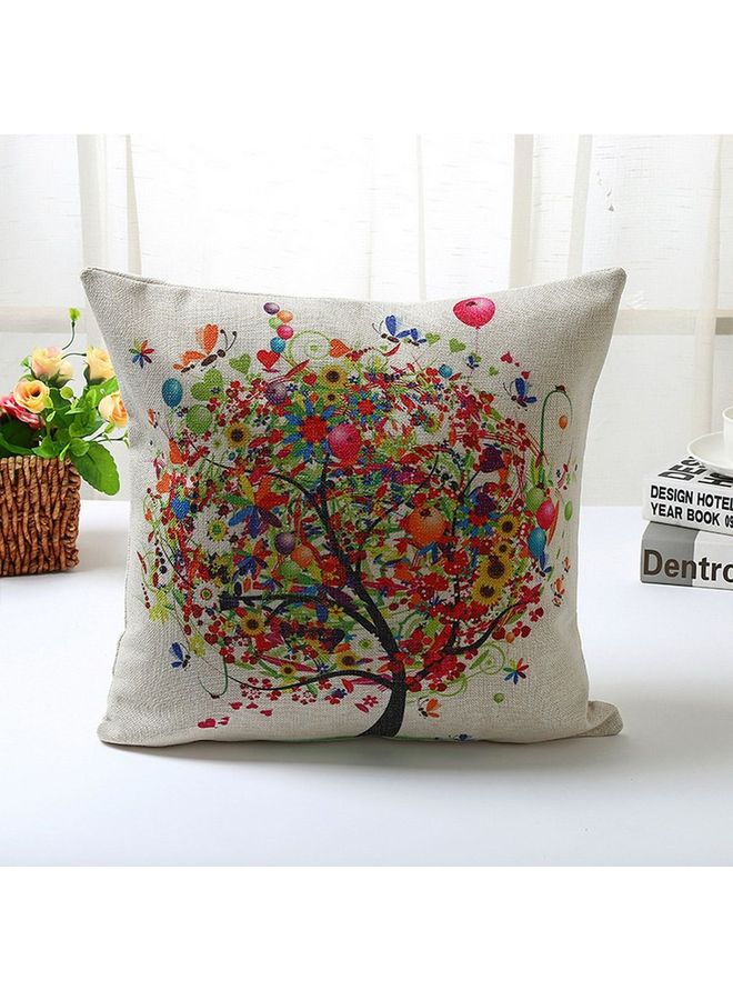 Tree  Printed Cushion Cover Multicolour