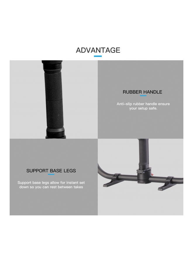 Professional Dual Handle Grip Ring Stabilizer Black  - Image 2