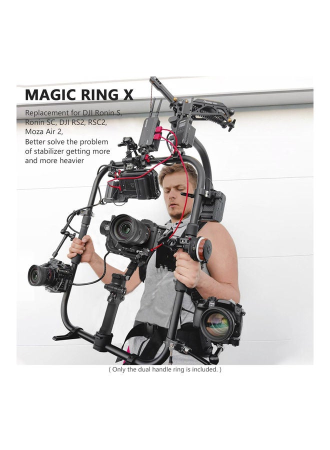 Professional Dual Handle Grip Ring Stabilizer Black  - Image 4