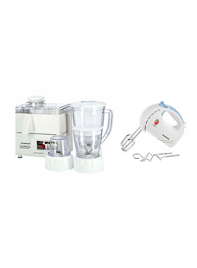 Olsenmark Hand Mixer With 4-In-1 Food Processor And Multifuntion Blender 150.0 W OMHM2348/OMSB2137/Bundle White  - Image 1