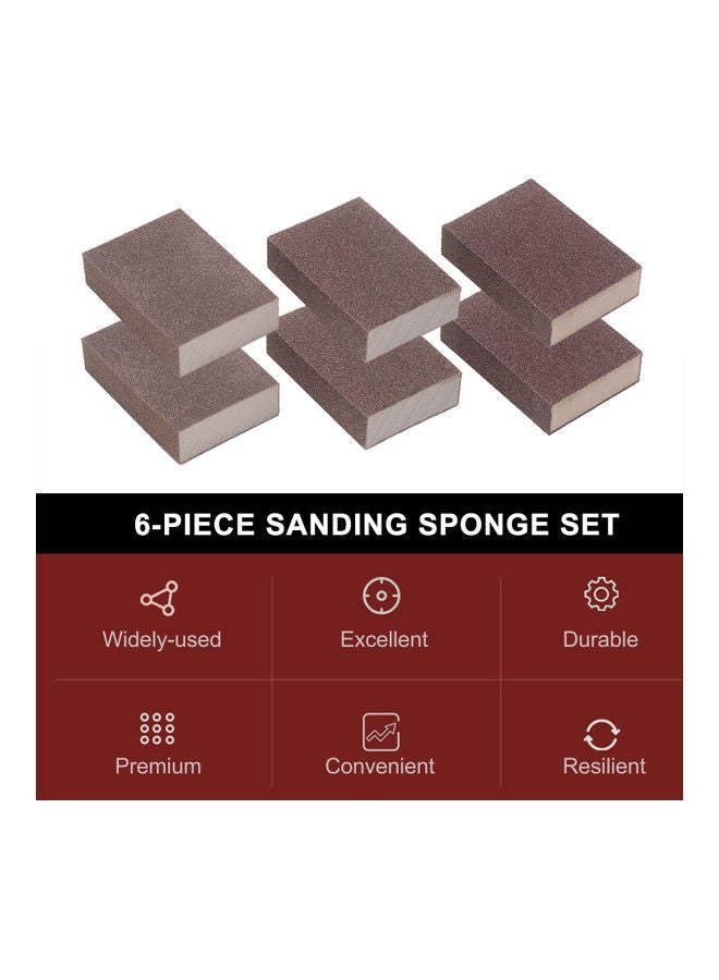 Generic 6-Pieces Sanding Sponges Brown  - Image 2