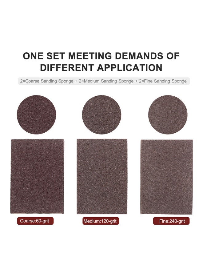 Generic 6-Pieces Sanding Sponges Brown  - Image 5
