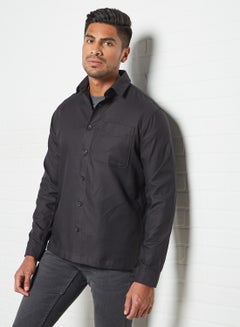 Patch Pocket Overshirt Black