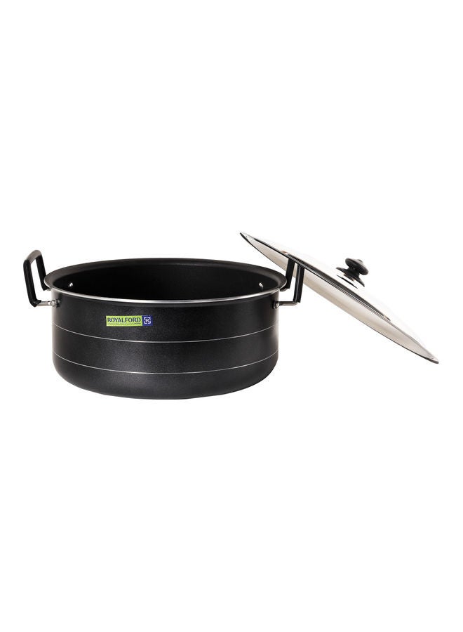 Royalford Nonstick Biriyani Pot With Stainless Steel Lid Black Largecm  - Image 4
