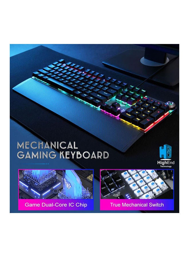 AULA Wired Full Mechanical Gaming Keyboard With Blue Switch And Led Lights Modes | F2058 - Image 2