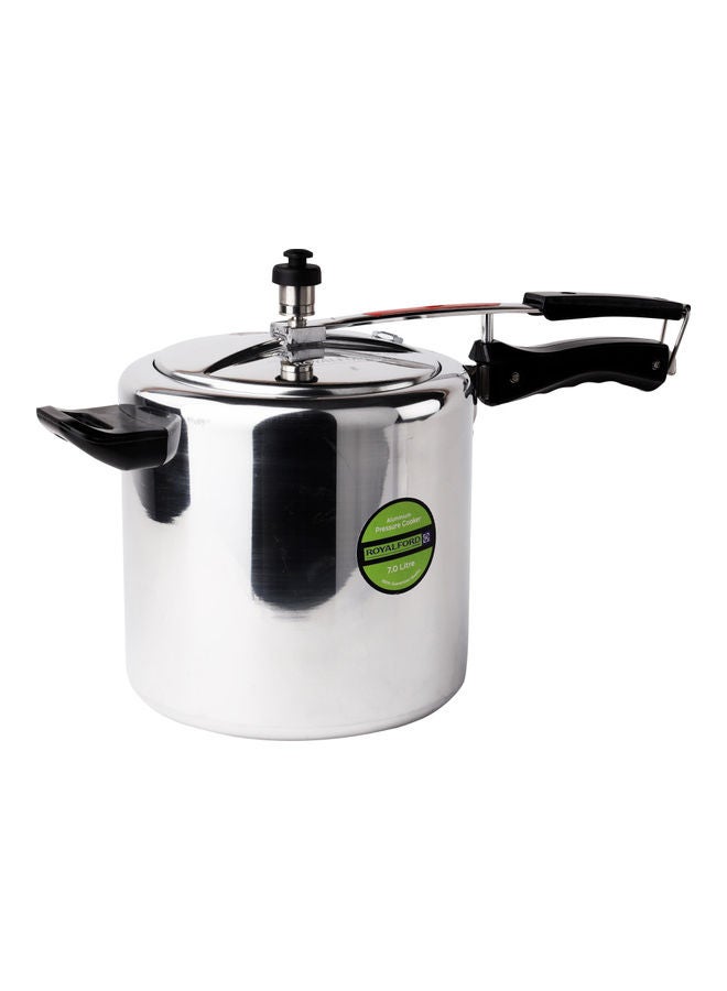 Royalford Aluminum Pressure Cooker Silver 7Liters  - Image 1