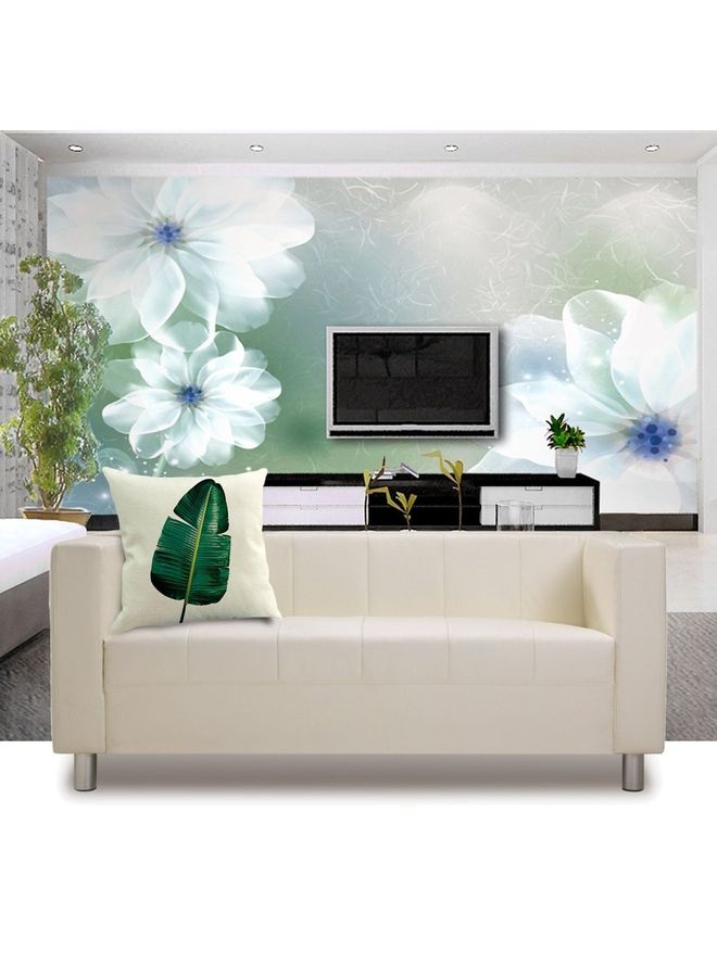 African Tropical Plant Printed Decorative Cushion Cover White/Green - Image 2