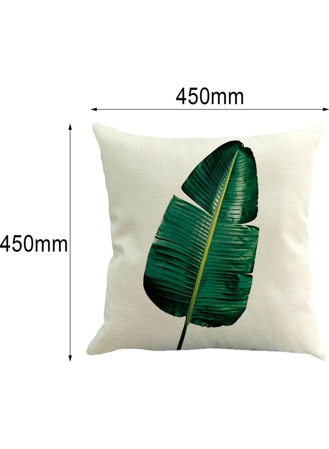 African Tropical Plant Printed Decorative Cushion Cover White/Green - Image 4