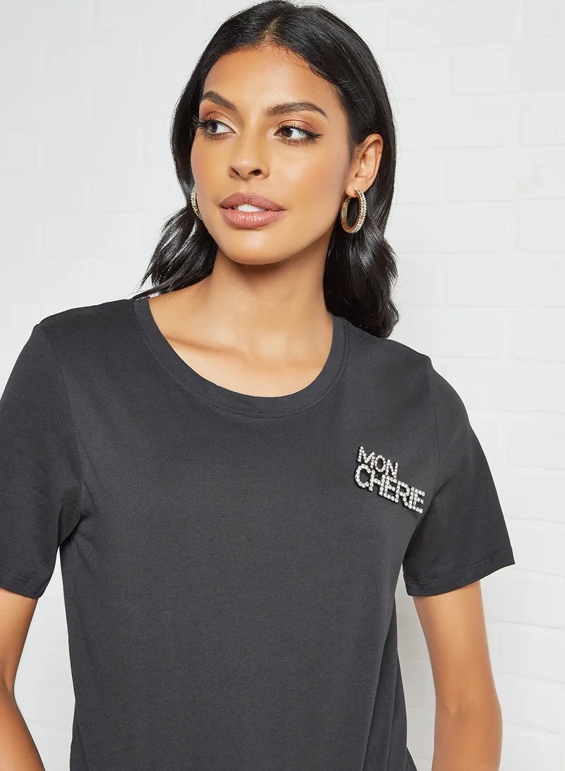 Jacqueline de Yong Crew Neck T-Shirt Black