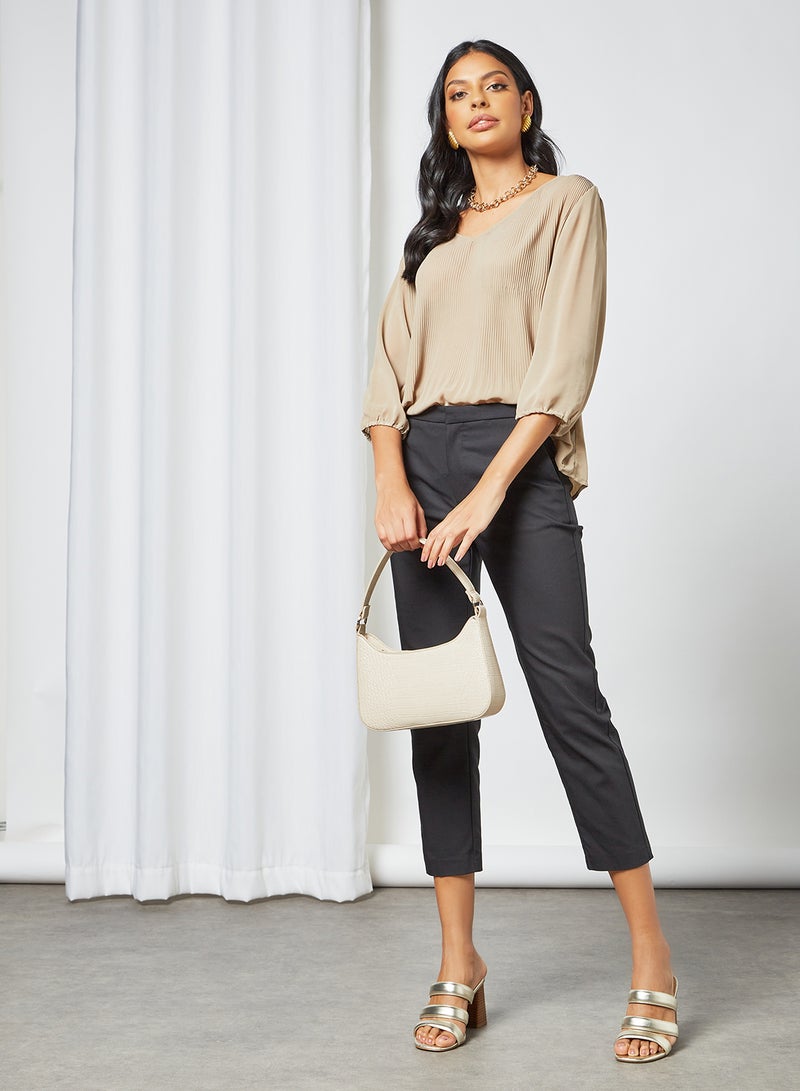 Jacqueline de Yong - V-Neck Top Brown - Image 1