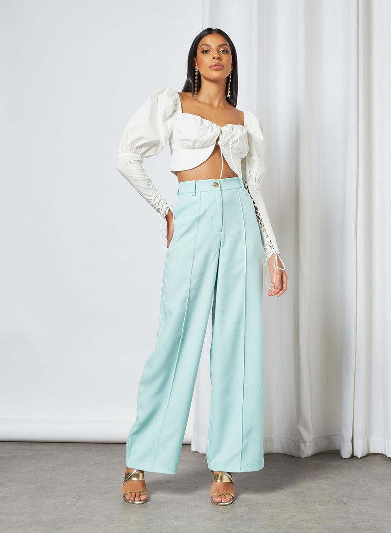 FEMME LUXE - Tie Detail Corset Crop Top White - Image 1