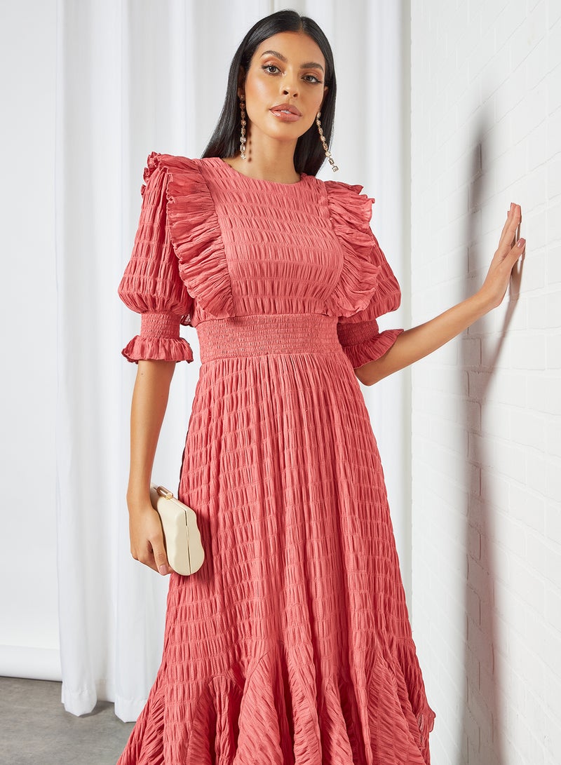 ELLIATT - Soul Ruffle Detail Dress Pink - Image 1