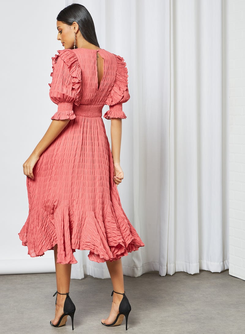 ELLIATT - Soul Ruffle Detail Dress Pink - Image 1