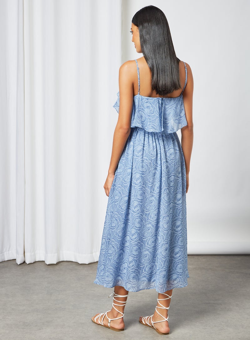 ELLIATT - Tranquility Floral Print Strap Dress Blue - Image 1