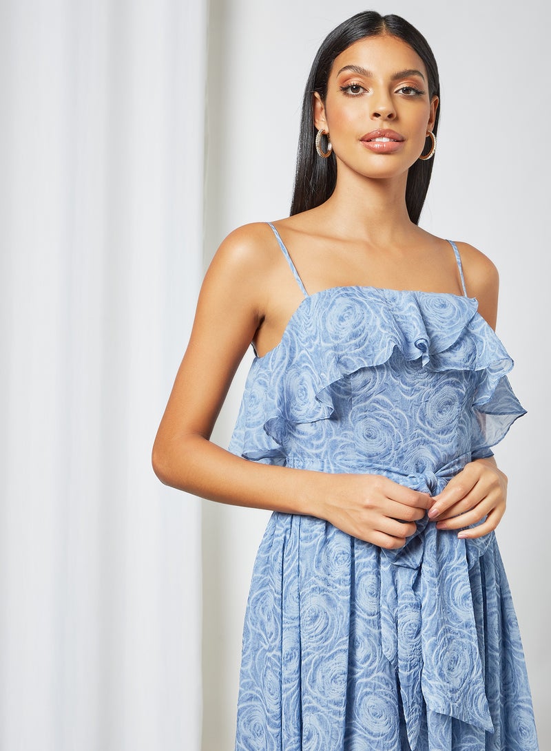 ELLIATT - Tranquility Floral Print Strap Dress Blue - Image 1