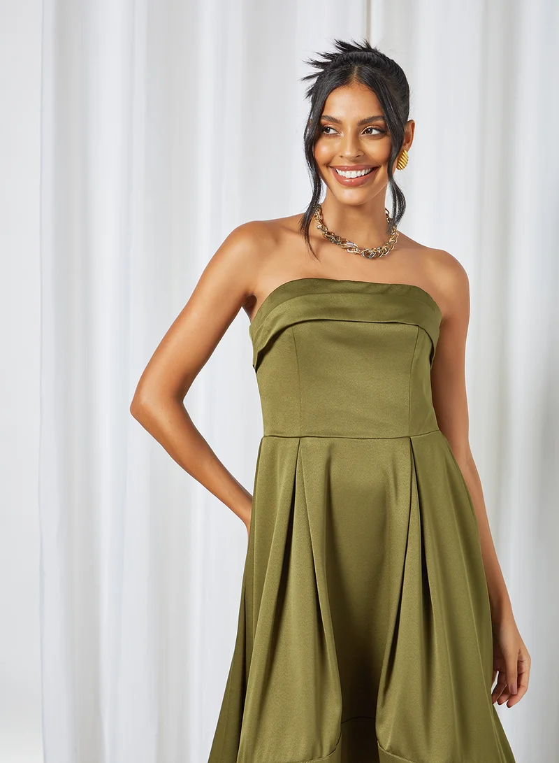 ELLIATT Lucia Strapless Dress Olive