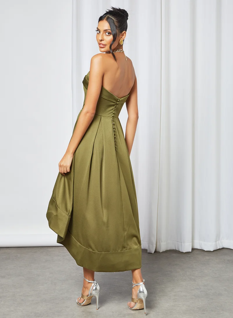 ELLIATT Lucia Strapless Dress Olive