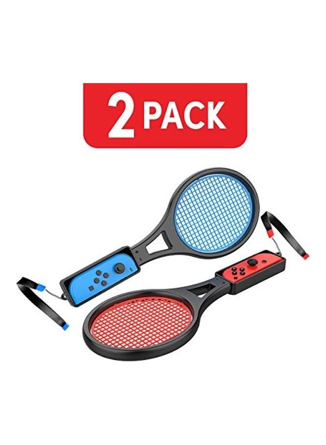 Tennis Racket for Nintendo Switch (2 Pack) by TalkWorks | Joy Con Controller Grip Sports Game Accessories for Mario Tennis Aces  - Image 1