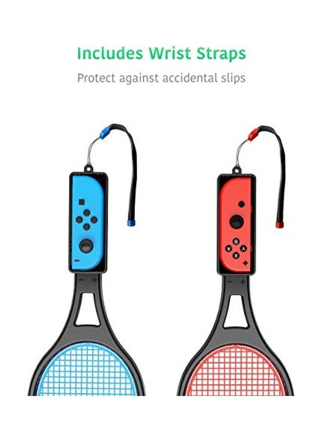 Tennis Racket for Nintendo Switch (2 Pack) by TalkWorks | Joy Con Controller Grip Sports Game Accessories for Mario Tennis Aces  - Image 3