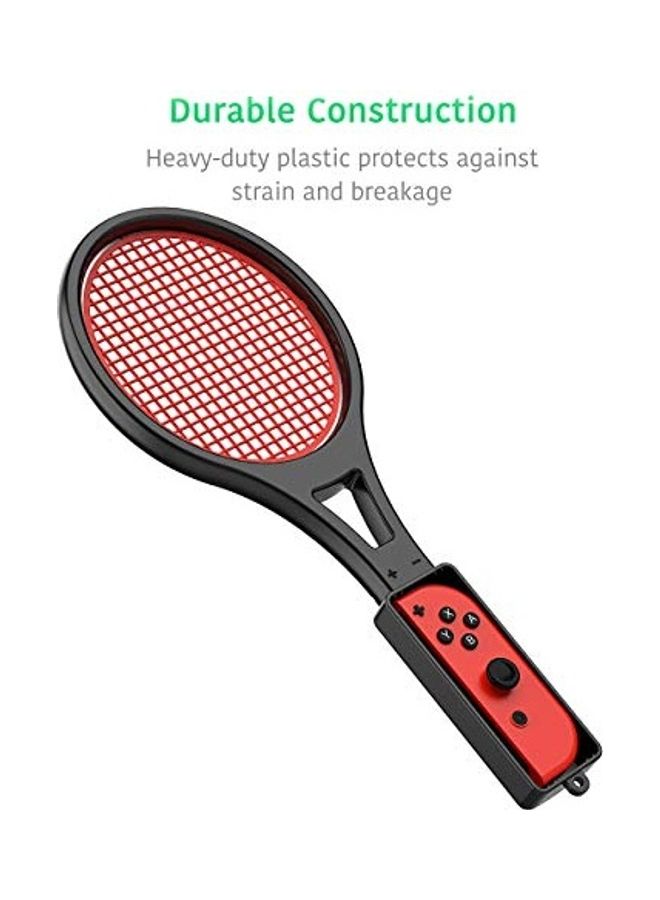 Tennis Racket for Nintendo Switch (2 Pack) by TalkWorks | Joy Con Controller Grip Sports Game Accessories for Mario Tennis Aces  - Image 4