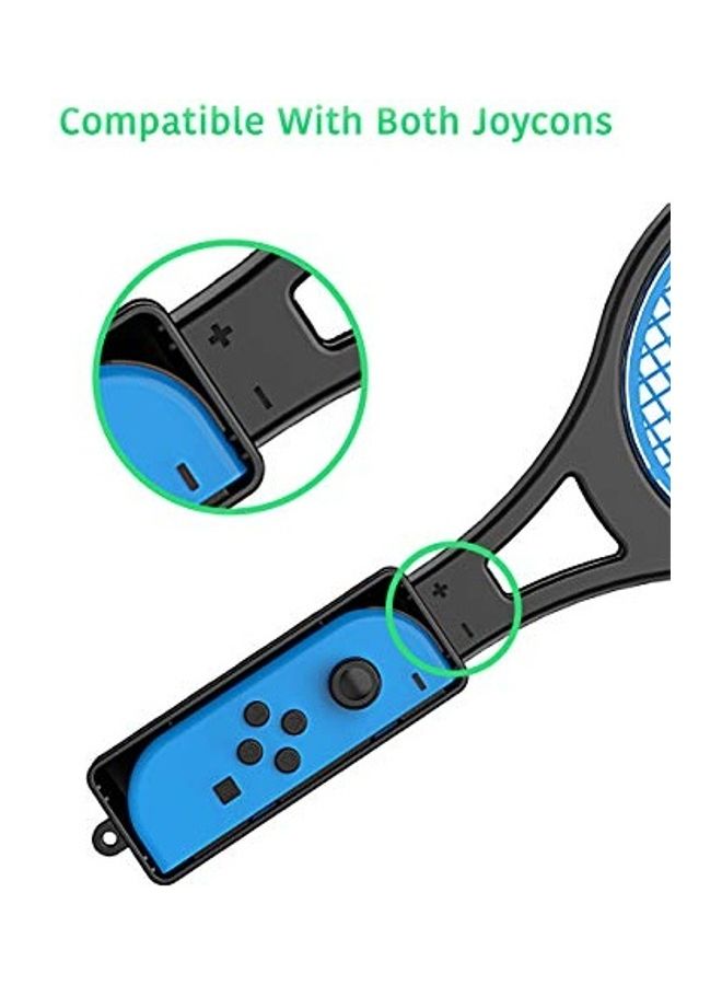 Tennis Racket for Nintendo Switch (2 Pack) by TalkWorks | Joy Con Controller Grip Sports Game Accessories for Mario Tennis Aces  - Image 2