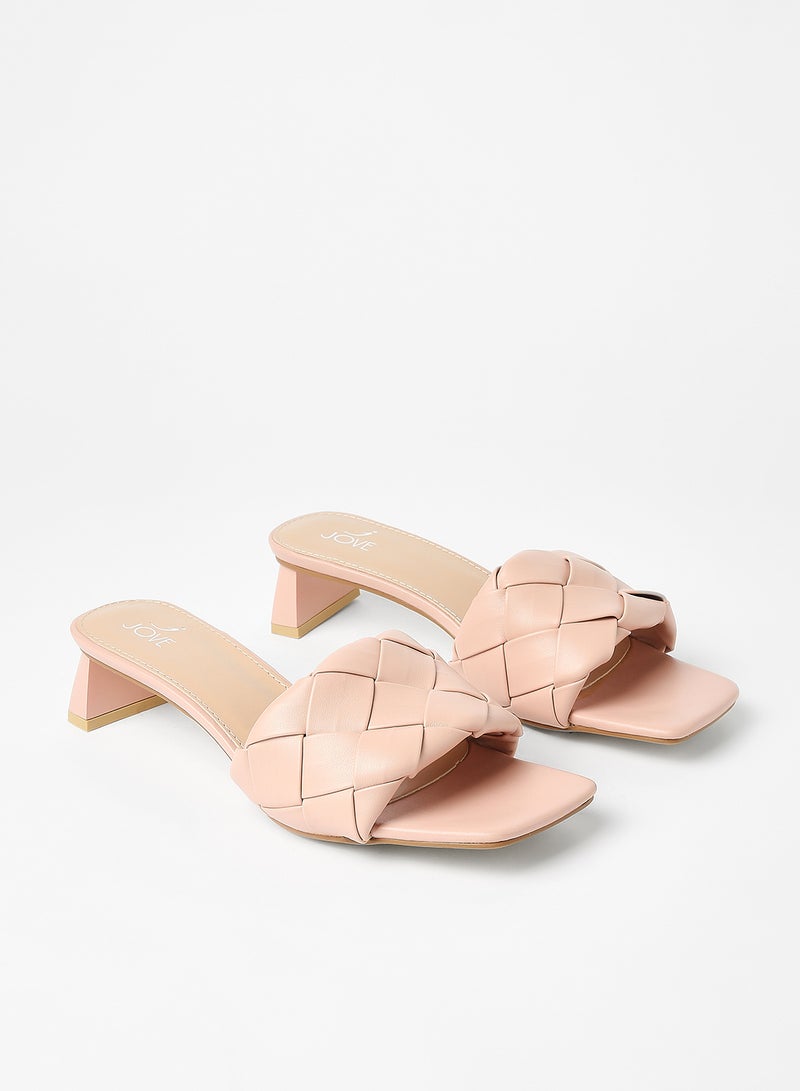 Jove - Stylish Elegant Heeled Sandals Pink - Image 1