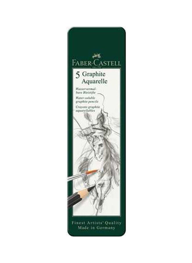 Watersoluble Pencil Graphite Aquarelle Tin Of 5 Black