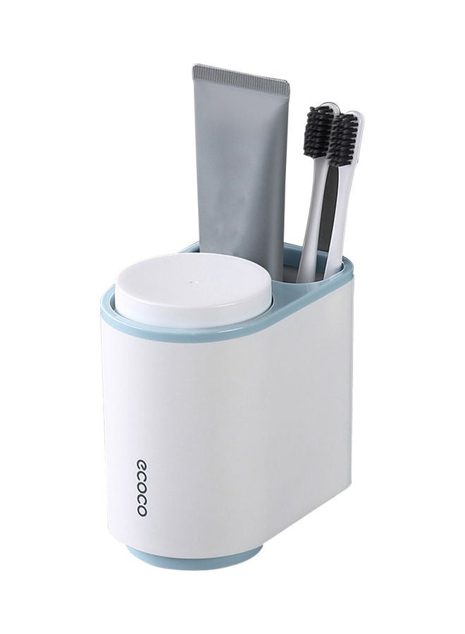 ecoco - Wall Mounted Toothbrush Holder Blue/White 15 x 8.50 x 13cm - Image 1