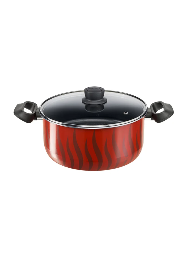 Tefal 14-Piece Tefal G6 Tempo Flame Non-Stick Coating No Pfoa, No Lead, No Cadmium Heat Indicator Cookware Set Includes Frying Pan 24/ 28, Saucepan 16+ Glass Lid, Stewpots 24/ 28+ Glass Lids, Kebbe 28 Cm, Oven Dish, 29x22cm, 4 Accessories (Spoon, Ladle, Long Spatula, Potato Masher)