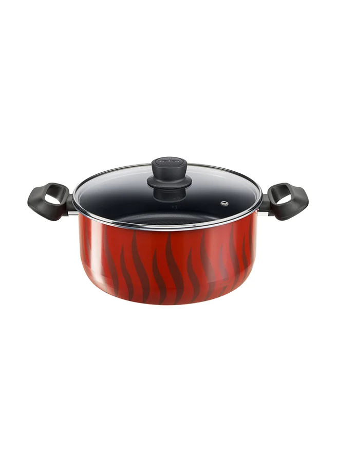 Tefal 12 Pieces Tefal G6 Tempo Flame Cooking Set Red Aluminium