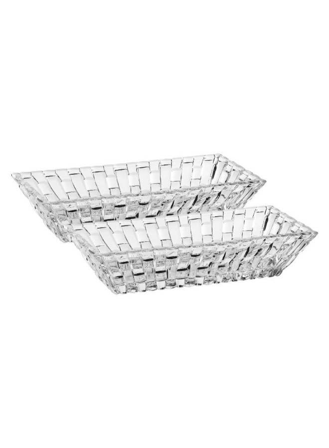 Nachtmann 2-Piece Bossa Nova Rectangular Bowl Set Clear 170 x 36mm  - Image 1