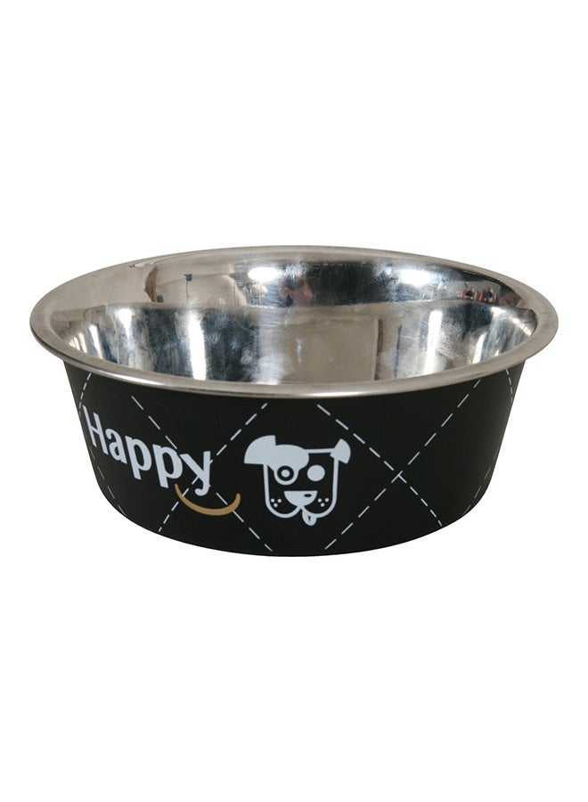 Stainless Steel Dog Bowls With Anti Slipping Bottom Black 0.4Liters