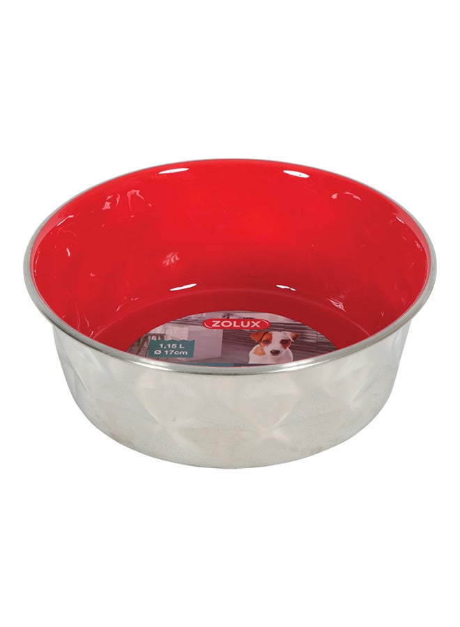 Diamonds Stainless Non Slip Dog Bowls Red 1.15Liters - v1627399963/N49537897A_1